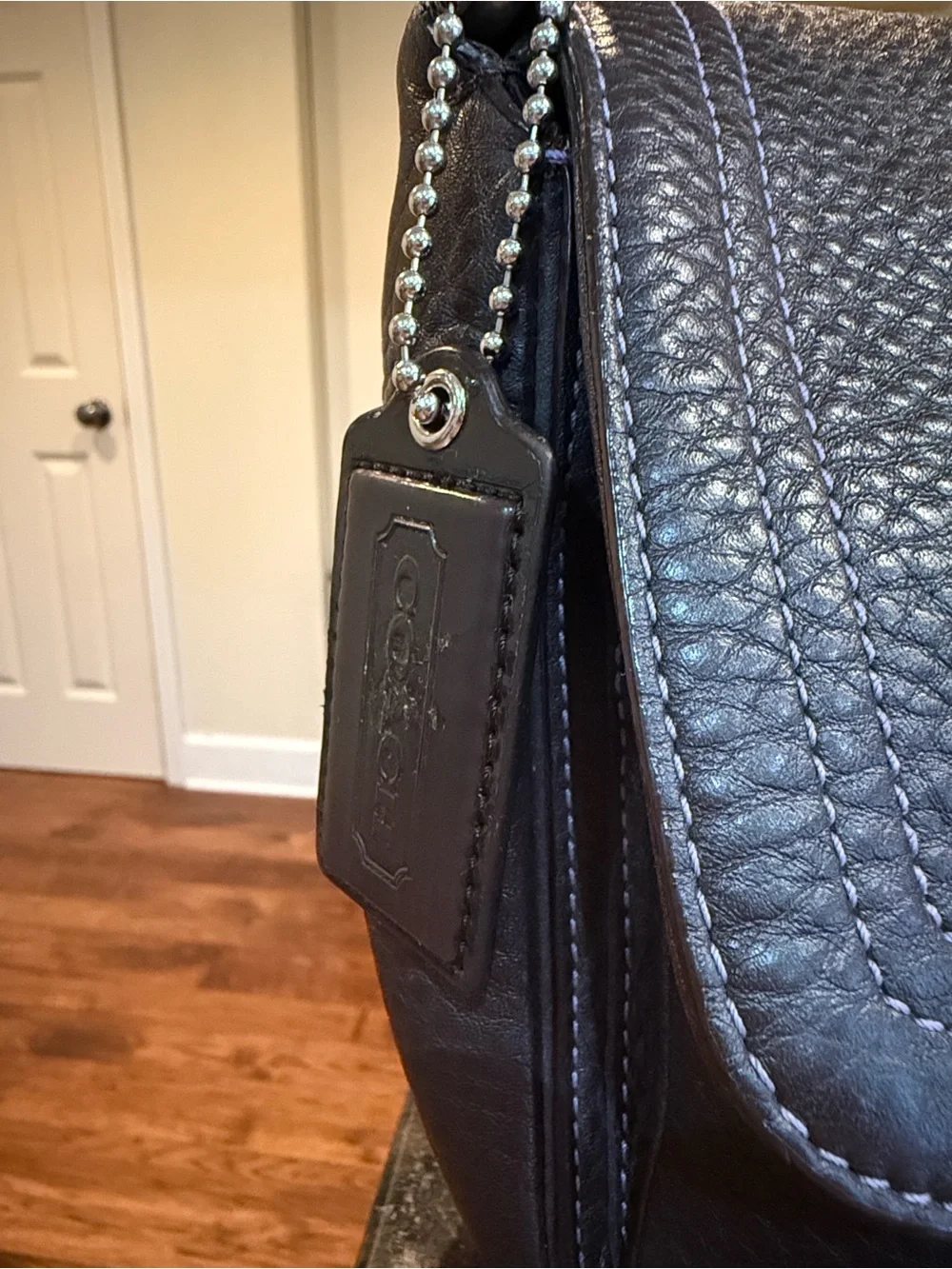 Vintage Coach Chelsea Pebbled Leather Hobo Shoulder Bag in Dark Brown